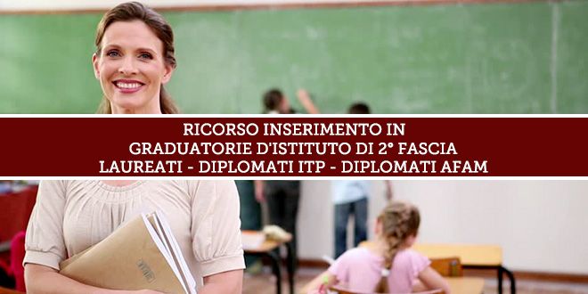Prorogata al 27 settembre 2018 la scadenza per le adesioni al ricorso per l’inserimento nelle Graduatorie d’Istituto di 2° fascia