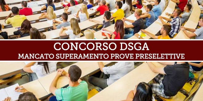 Ricorso Concorso DSGA – Prove preselettive