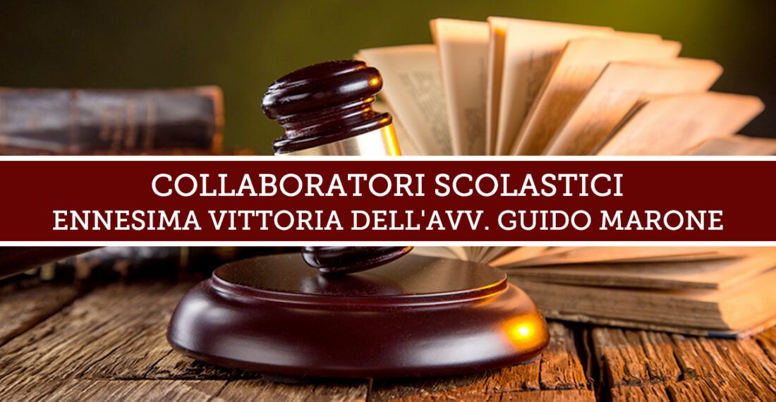 Collaboratori scolastici: ennesima vittoria dello Studio Legale Marone