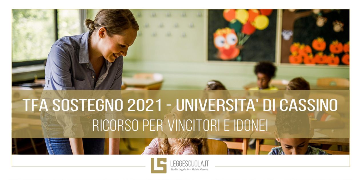 TFA Sostegno Università di Cassino Ricorso per vincitori e idonei