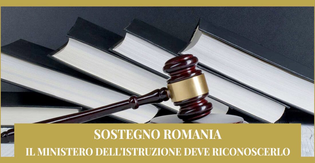 Sostegno Romania – Il Ministero dell’istruzione deve riconoscerlo